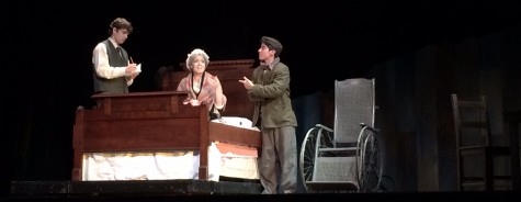 From left to right, Jack Mueller, Reagan Brownell, and Arman Haveric perform during Thrusday's opening night.