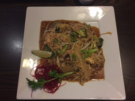 The pad thai can be made with vegetables and tofu or with a variety of meats 