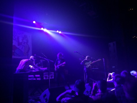 In a dim-light Vic Theatre, Chicago-based band Twin Peaks perform to a excited crowd.