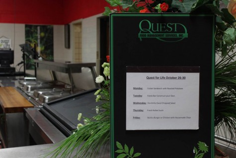 Quest, the school's food service provider, changes the lunch menu each week and strives to offer vegetarian and gluten-free choices. Some students would like to see more options available. 