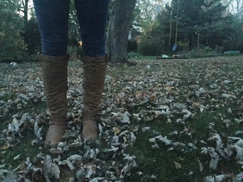 Emily Tomkinson models brown riding boots, a fell staple.