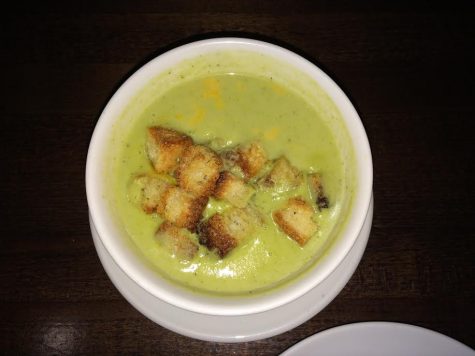 Cup of broccoli cheddar soup.