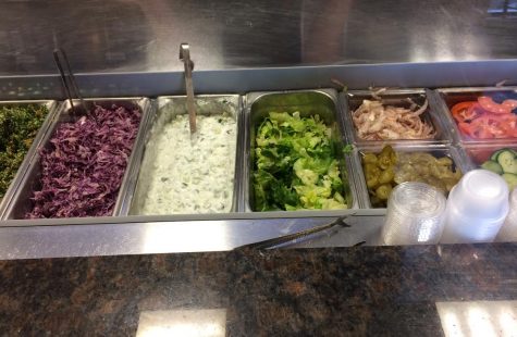 The toppings bar.